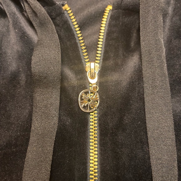 Lilly Pulitzer Larina Black Velour Velvet Zip Hoodie Jacket Womens Small Preppy - Picture 3 of 8